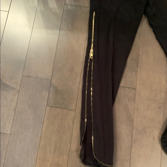Nordstrom Black Pants with Gold Zippers - Picture 2 of 5